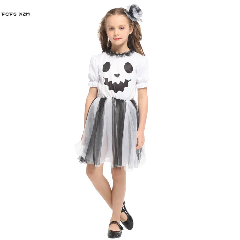 Girls White Ghost Cosplay Kid Children Halloween Hell Devil Fiend Scary Costume Carnival Purim stage play Masquerade party dress
Girls White Ghost Cosplay Kid Children Halloween Hell Devil Fiend Scary Costume Carnival Purim stage play Masquerade party dress