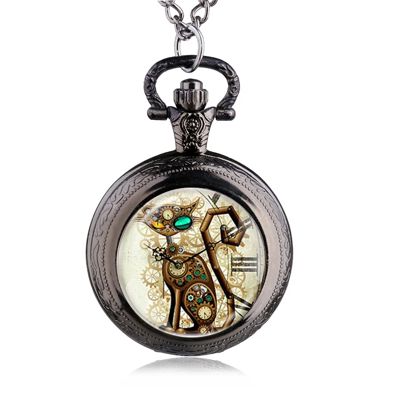 Steampunk Bronze Vintage Cat Locket Necklace Quartz Pocket Watch Pendant Gifts For Men Women Charm Pocket&Fob Chain Watches
Steampunk Bronze Vintage Cat Locket Necklace Quartz Pocket Watch Pendant Gifts For Men Women Charm Pocket&Fob Chain Watches