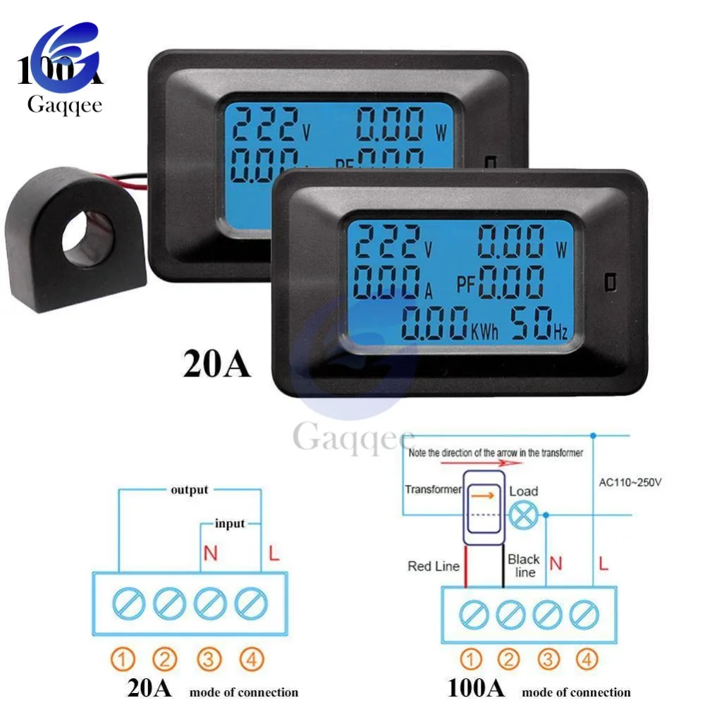 AC 5KW 85V ~ 250V 220V Цифровой измеритель напряжения индикатор энергии вольтметр