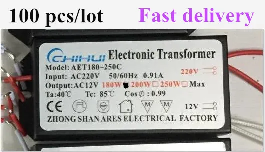 DHL 100pcs/lot Fast delivery 180W Electronic Transformer 220V-12V LED Halogen Light Bulb Lamp Power Driver Supply
DHL 100pcs/lot Fast delivery 180W Electronic Transformer 220V-12V LED Halogen Light Bulb Lamp Power Driver Supply