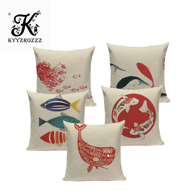 Colorful Sea Animal Fish Pattern Cotton Linen Cushion Cover Pillowcase Chair Waist Throw Pillow Cover 18x18 inches
Colorful Sea Animal Fish Pattern Cotton Linen Cushion Cover Pillowcase Chair Waist Throw Pillow Cover 18x18 inches