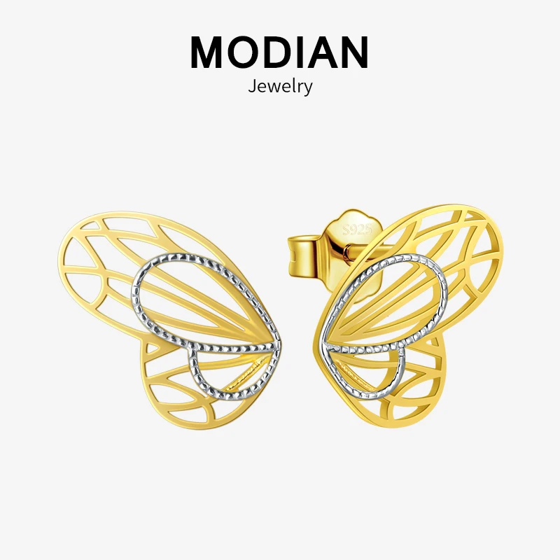 Modian Мода 100% 925 стерлингового серебра 18K позолоченные линии платье с милой