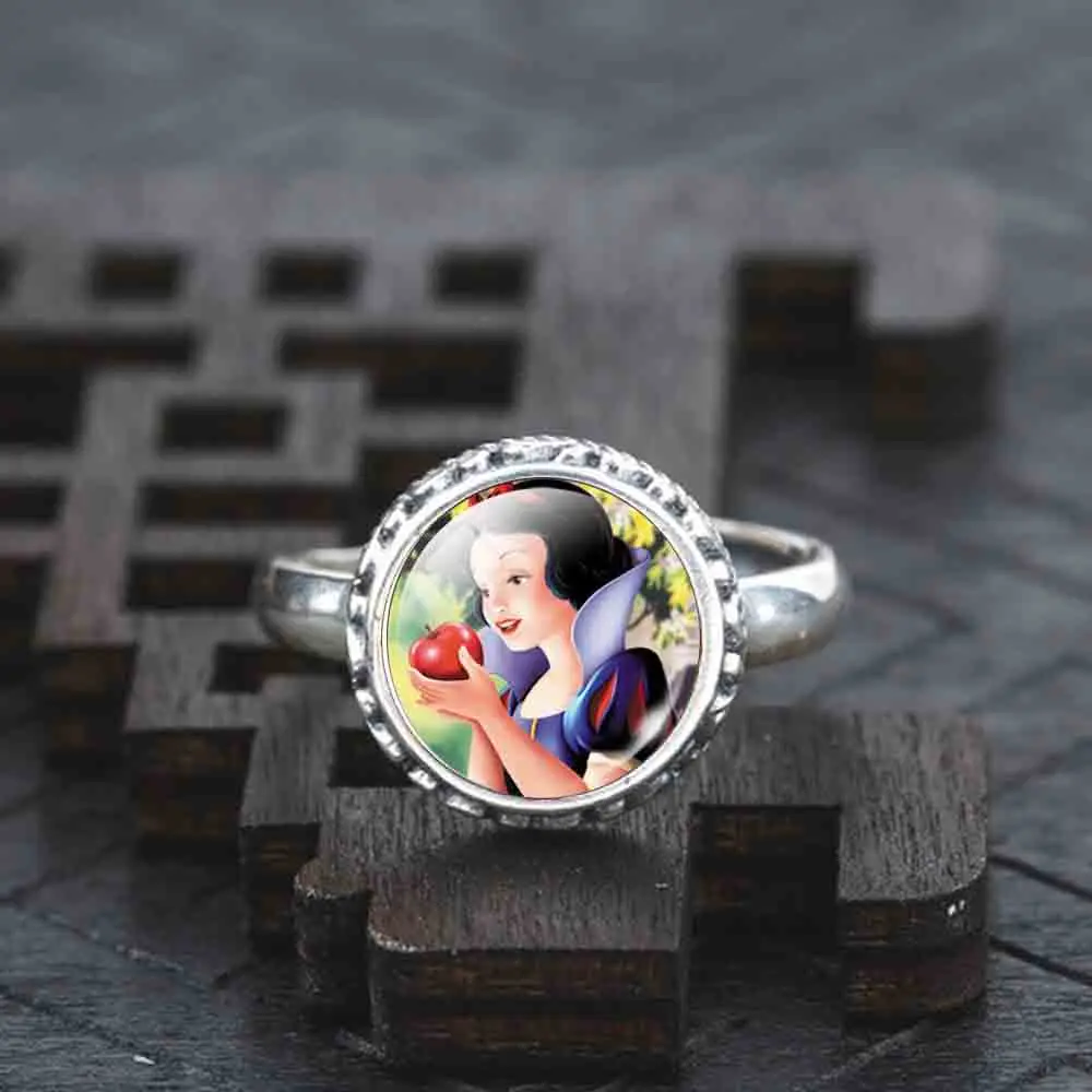 Fashion Snow White Glass Cabochon Real Solid 925 Sterling Silver Ring For Girls Collar Princess Choker Ring Jewelry Gift 2018
Fashion Snow White Glass Cabochon Real Solid 925 Sterling Silver Ring For Girls Collar Princess Choker Ring Jewelry Gift 2018