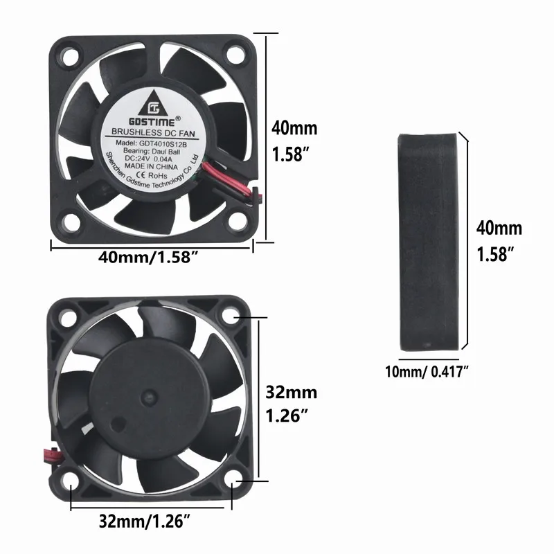 1pcs Gdstime 24V Ball Bearing 40mm 40*40*10mm Cooling Fan PC Laptop Computer Case Cooler Industrial Axial Fan
1pcs Gdstime 24V Ball Bearing 40mm 40*40*10mm Cooling Fan PC Laptop Computer Case Cooler Industrial Axial Fan