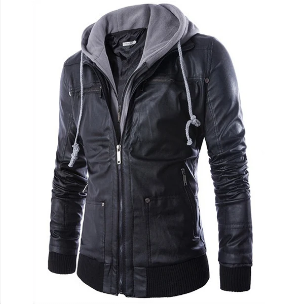 HOT Selling Men Motorcycle Black PU Leather Coats With Hooded Mens Slim Fit Jackets Men's Jackets & Coats
HOT Selling Men Motorcycle Black PU Leather Coats With Hooded Mens Slim Fit Jackets Men's Jackets & Coats
