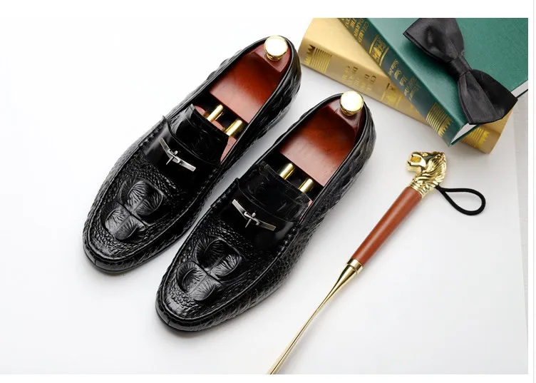 Spring Autumn Men New Style Genuine Leather Handmade Crocodile Pattern Pleated Dress Shoes Men Slip On Metal Casual Work Shoes
Spring Autumn Men New Style Genuine Leather Handmade Crocodile Pattern Pleated Dress Shoes Men Slip On Metal Casual Work Shoes