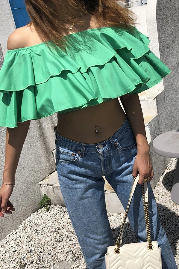 2020 Solid Sale Korean Vadim Ruffles Blusa Zanzea European And American Paragraph Umbilical Cake Bare Shoulder Shirt Woman Tops
2020 Solid Sale Korean Vadim Ruffles Blusa Zanzea European And American Paragraph Umbilical Cake Bare Shoulder Shirt Woman Tops