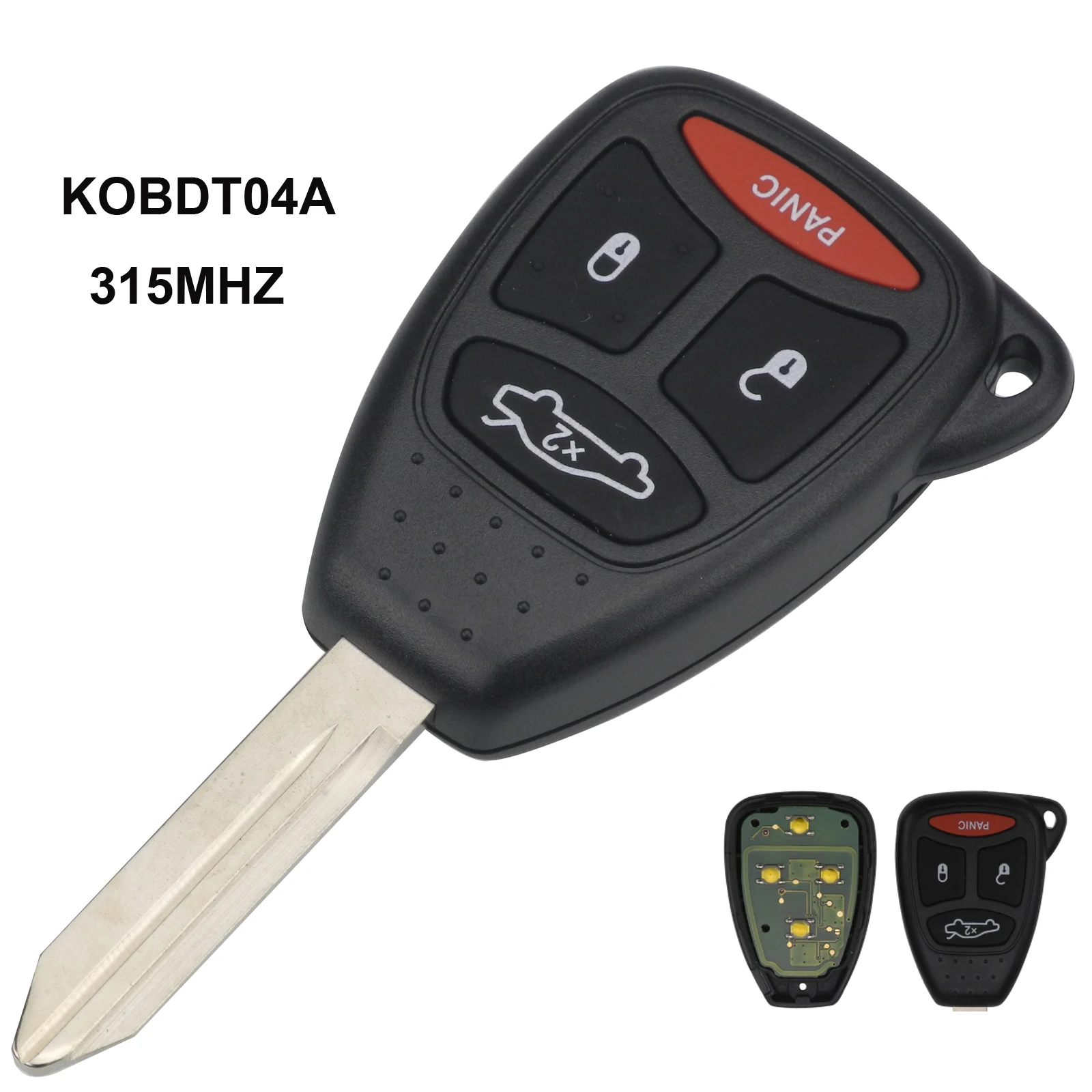 Jingyuqin KOBDT04A 315mhz 4 BTNS дистанционный Автомобильный ключ для dodge chrysler jeep Dakota Durango Charger 300