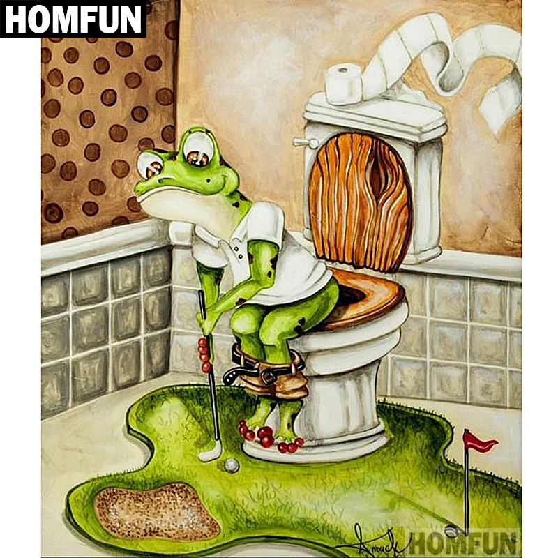Алмазная вышивка HOMFUN A00622 5D сделай сам с квадратными/круглыми стразами лягушка