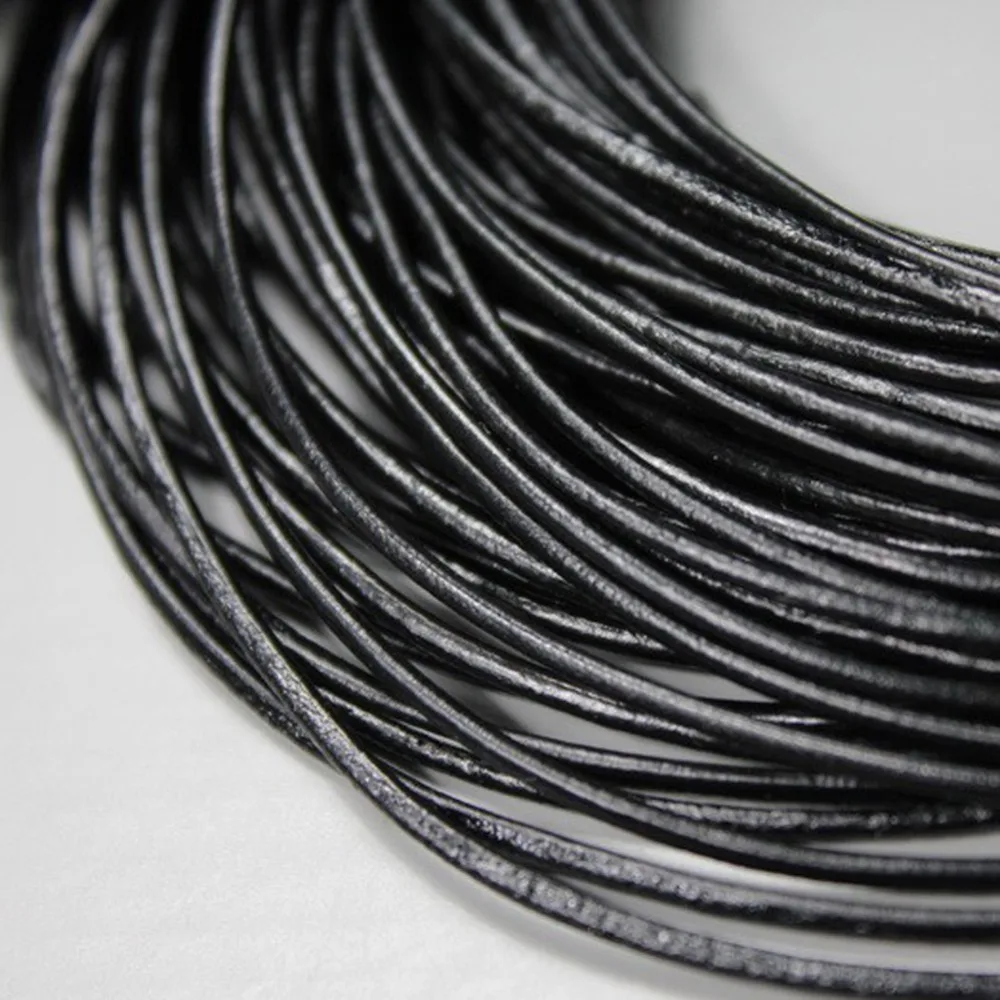 5 Yards 2mm Round Genuine Cow Hide Black Leather Strands, 2mm Real Cow Leather Cord for DIY Bracelet Necklace Shoelace Jewelry
5 Yards 2mm Round Genuine Cow Hide Black Leather Strands, 2mm Real Cow Leather Cord for DIY Bracelet Necklace Shoelace Jewelry