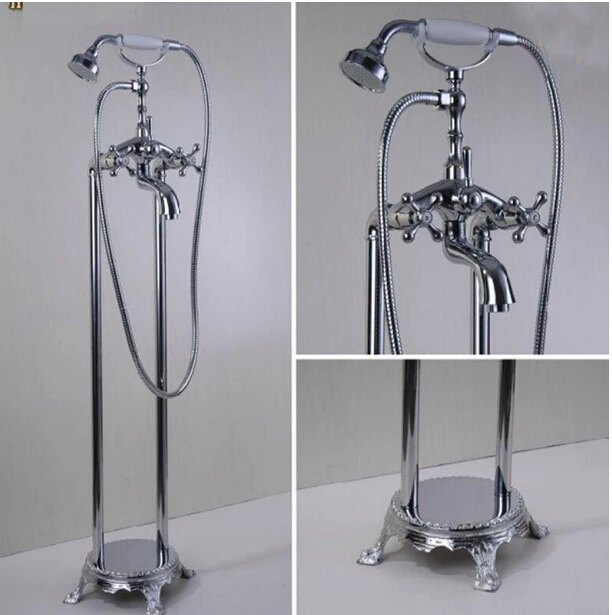 Free Standing Floor Mounted Chrome Brass Clawfoot Bathtub Filler Mixer Tap Set SOJ004
Free Standing Floor Mounted Chrome Brass Clawfoot Bathtub Filler Mixer Tap Set SOJ004