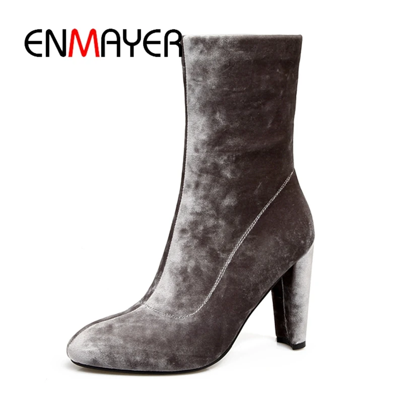 ENMAYER Women Ankle Boots size 34-39 Casual Shoes Footwear Shoes Flock Pointed toe Thin heel Winter warm shoes Slip on ZYL179
ENMAYER Women Ankle Boots size 34-39 Casual Shoes Footwear Shoes Flock Pointed toe Thin heel Winter warm shoes Slip on ZYL179