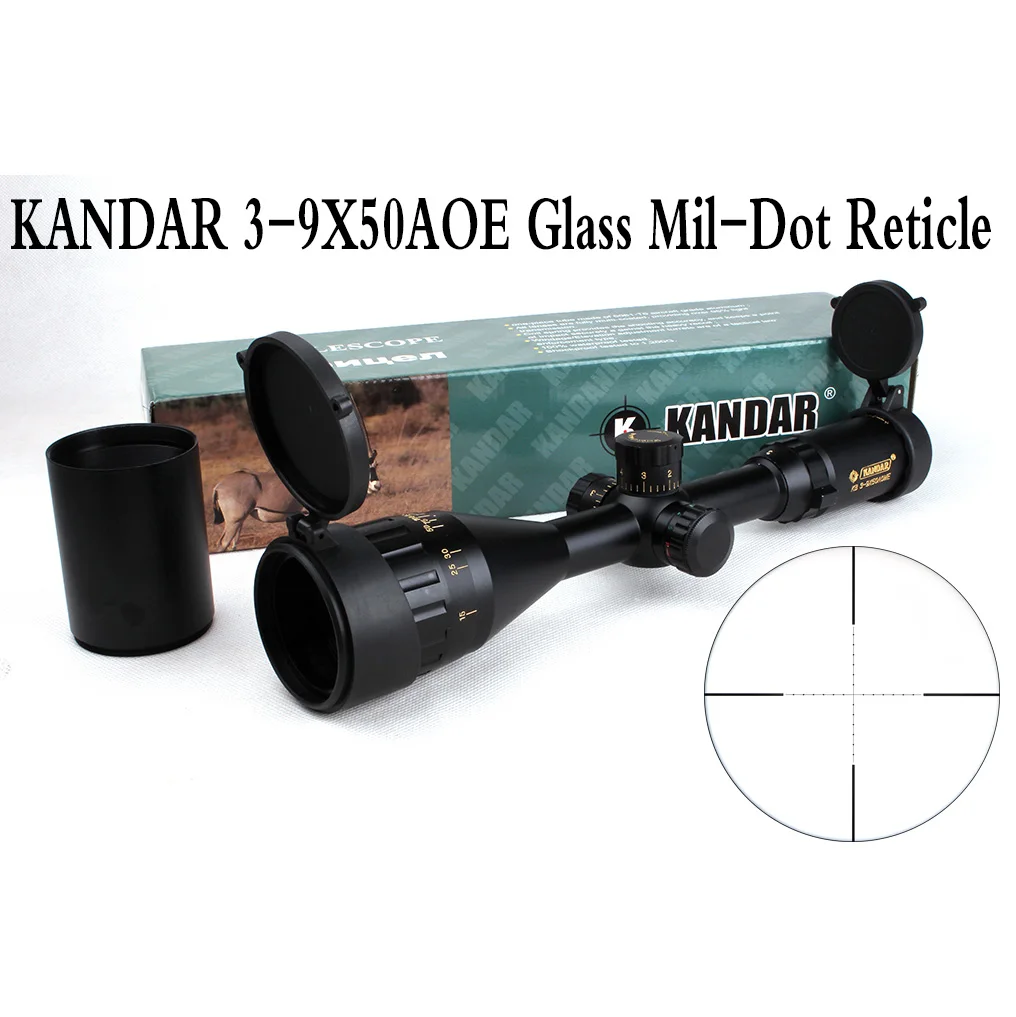 Tactical Optical Sight Gold Edition KANDAR 3-9x50 AOME Glass Mil-dot Reticle Locking RifleScope Hunting Rifle Scope
Tactical Optical Sight Gold Edition KANDAR 3-9x50 AOME Glass Mil-dot Reticle Locking RifleScope Hunting Rifle Scope