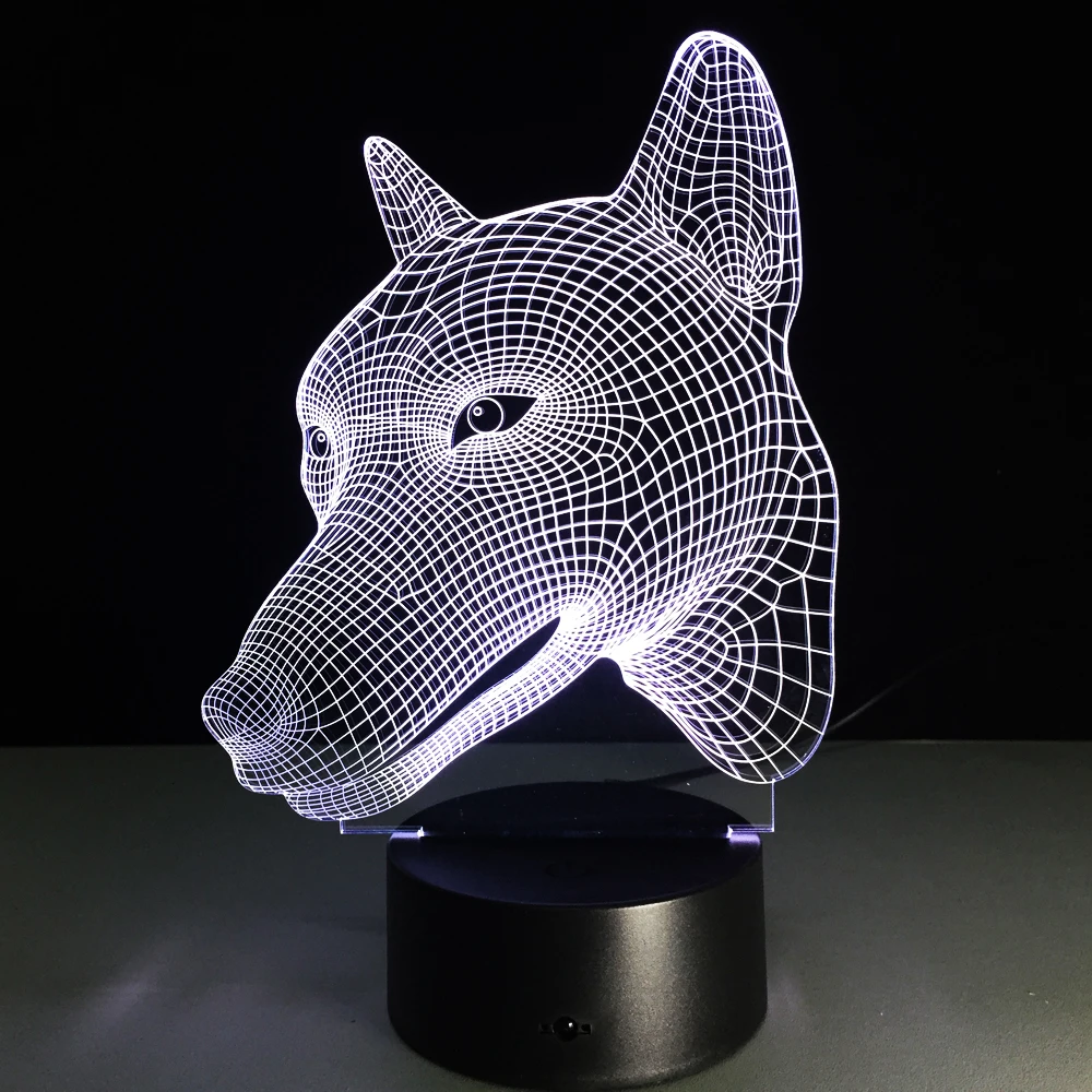 2D Acrylic Dog Wolf Face 3D Optical Illusion Mood Light 7 Colors Change Luminaria Lava Lamp Kids Night Light Novelty Gifts
2D Acrylic Dog Wolf Face 3D Optical Illusion Mood Light 7 Colors Change Luminaria Lava Lamp Kids Night Light Novelty Gifts