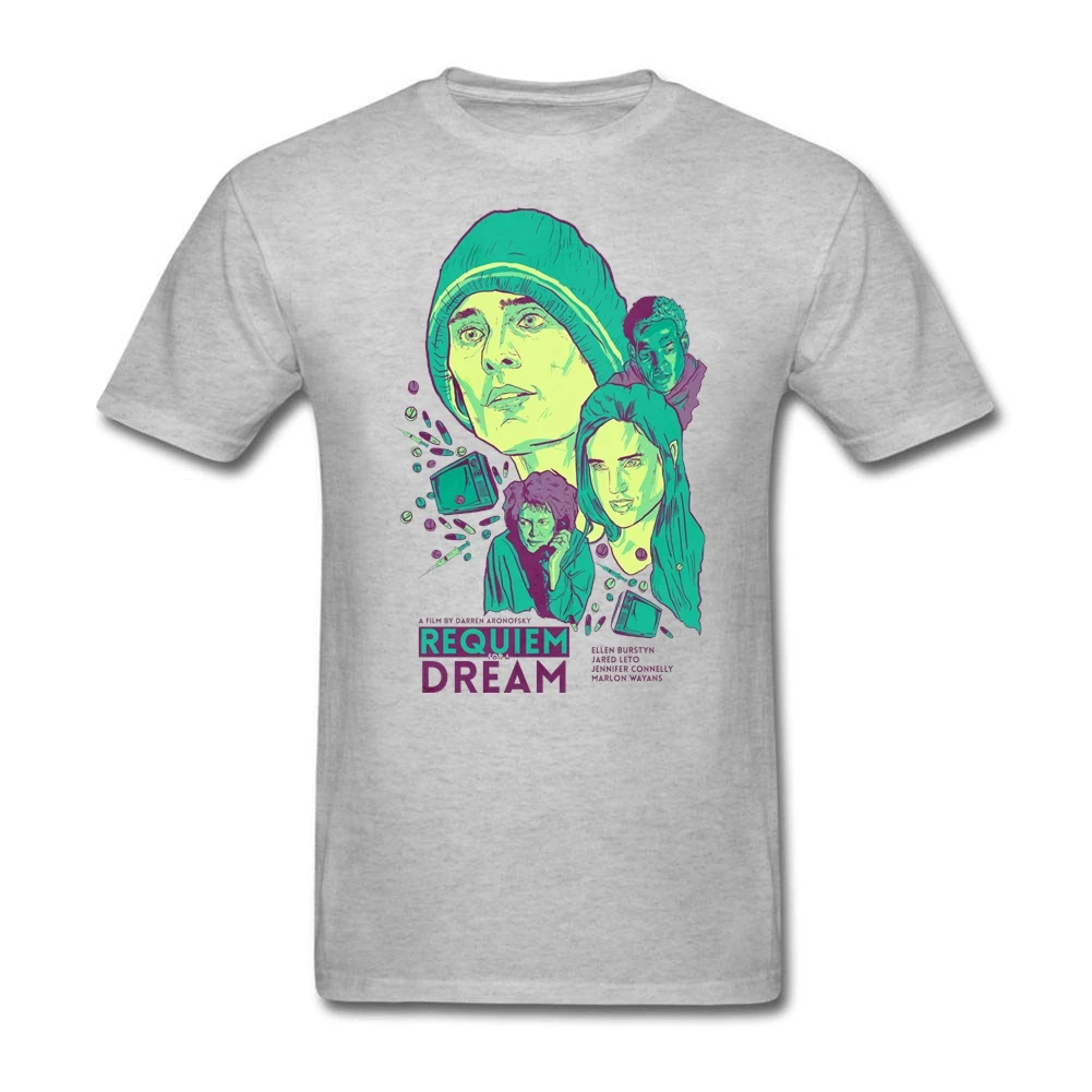 Крутые футболки с надписью Requiem For A Dream для взрослых и мужчин Футболки принтом Paques