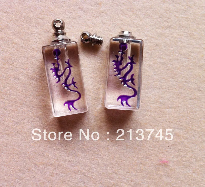 Freeshipping Valentine's day!! Purple Glass Perfume vial pendant SCREW CAP 100pcs Pefume pendant rice art pendant
Freeshipping Valentine's day!! Purple Glass Perfume vial pendant SCREW CAP 100pcs Pefume pendant rice art pendant