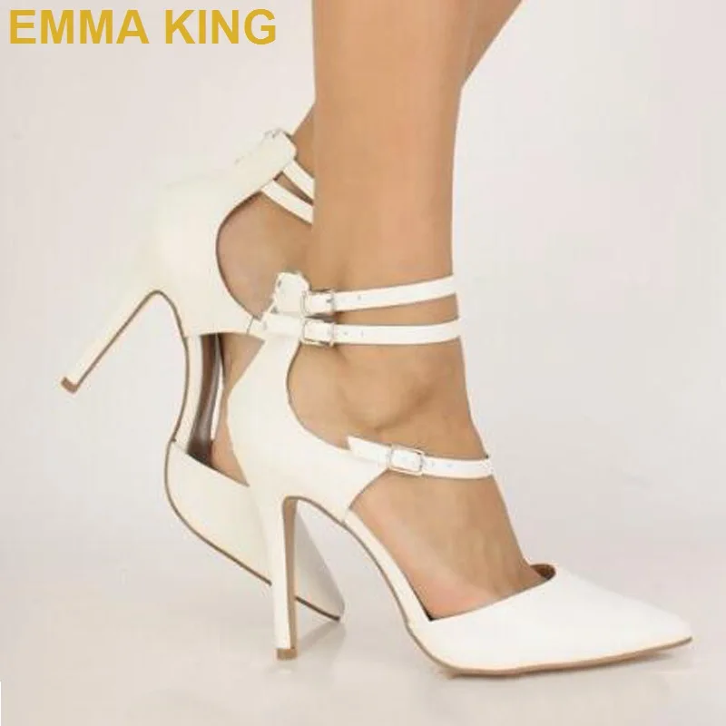 Fashion Women Ankle Strappy White Pumps Pointed Toe High Heels Shoes Wholesale Drop Ship Customized Stilettos
Fashion Women Ankle Strappy White Pumps Pointed Toe High Heels Shoes Wholesale Drop Ship Customized Stilettos