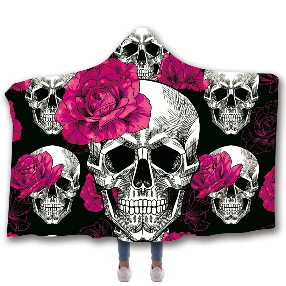 Scarves & Wraps Hooded Blanket 3D Print Harajuku pink flowers skull black bottom hooded poncho scarf shawl manteau femme hiver
Scarves & Wraps Hooded Blanket 3D Print Harajuku pink flowers skull black bottom hooded poncho scarf shawl manteau femme hiver