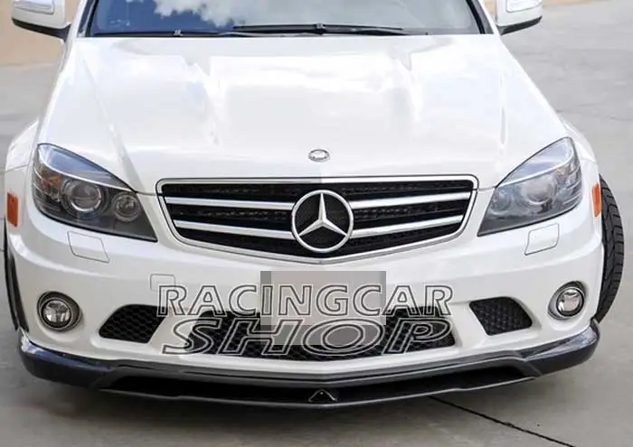 C стиль 3 шт Настоящее углеродное волокно передний спойлер для BENZ W204 C63 AMG