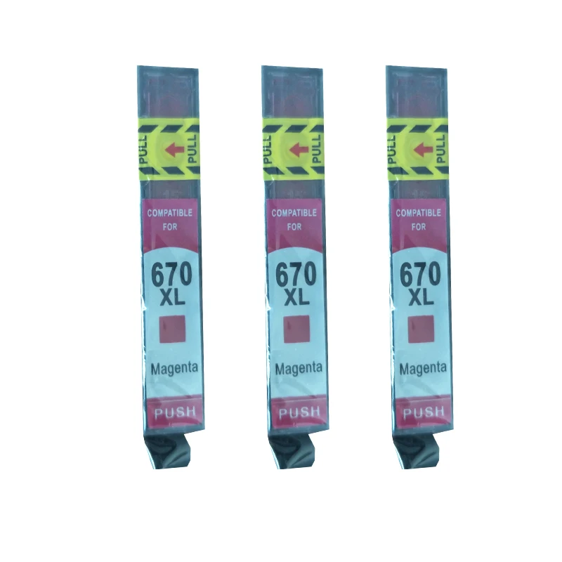 3 Pack Magenta (Red) compatible for HP670 670 670XL Full ink cartridge Replacement for Deskjet 3525 4615 4625 5525 6525 printer
3 Pack Magenta (Red) compatible for HP670 670 670XL Full ink cartridge Replacement for Deskjet 3525 4615 4625 5525 6525 printer