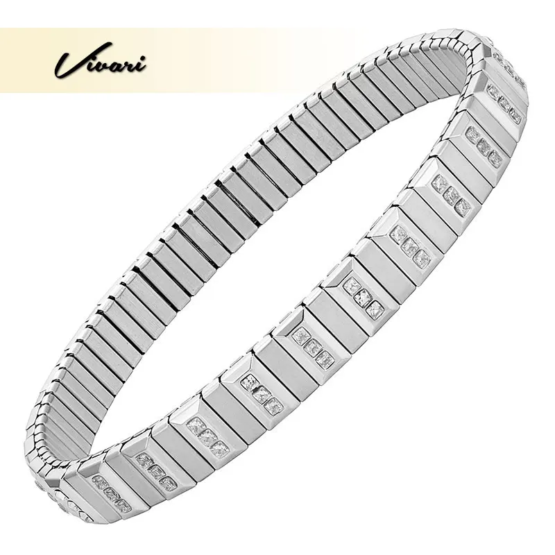 Vivari Expandable Highly Polished Stainless Steel Charm Fashion Bracelet With Crystals For Women Elegant Fashion Jewelry
Vivari Expandable Highly Polished Stainless Steel Charm Fashion Bracelet With Crystals For Women Elegant Fashion Jewelry