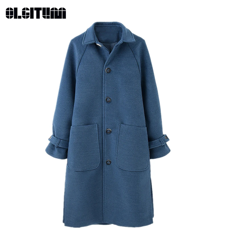 OLGITUM New 2020 Autumn and Winter Female Winter Female Hong Kong Style Slim Single-breasted Long Woolen Coat
OLGITUM New 2020 Autumn and Winter Female Winter Female Hong Kong Style Slim Single-breasted Long Woolen Coat