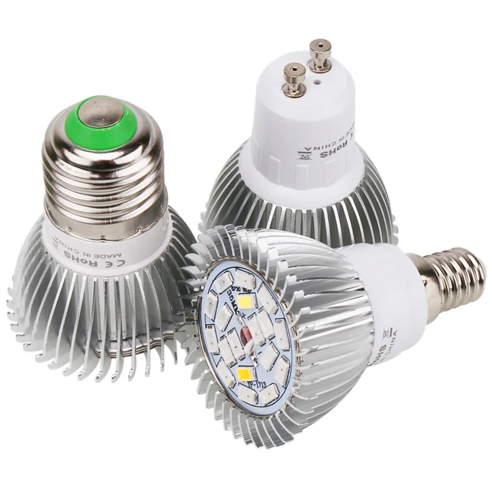 (10pcs/Lot) 18W Full Spectrum LED Grow Light E27 E14 GU10 SMD Red Blue UV IR White Warm Greenhouse Hydroponics System Plant Lamp
(10pcs/Lot) 18W Full Spectrum LED Grow Light E27 E14 GU10 SMD Red Blue UV IR White Warm Greenhouse Hydroponics System Plant Lamp