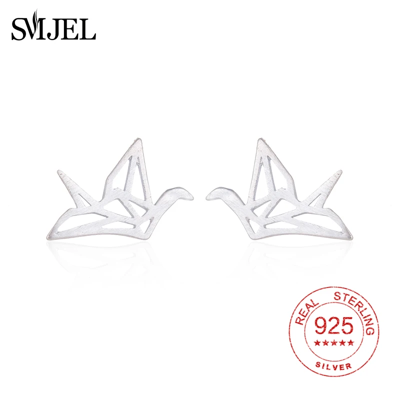 SMJEL 925 Sterling Silver Lovely Wild Origami Crane Stud Earrings for Women Graceful Pendientes Birds Earrings Fashion Gift Girl
SMJEL 925 Sterling Silver Lovely Wild Origami Crane Stud Earrings for Women Graceful Pendientes Birds Earrings Fashion Gift Girl