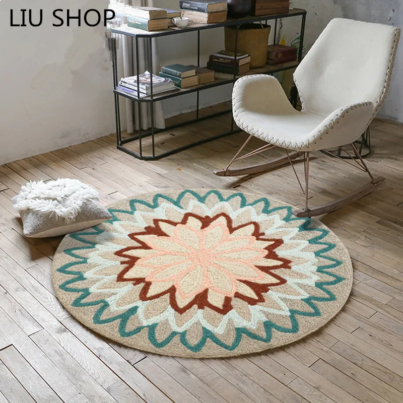 LIU Bohemia flower round carpet Nordic bedroom living room simple basket chair sofa rug parlor rug luxury fashion 90/100/120
LIU Bohemia flower round carpet Nordic bedroom living room simple basket chair sofa rug parlor rug luxury fashion 90/100/120