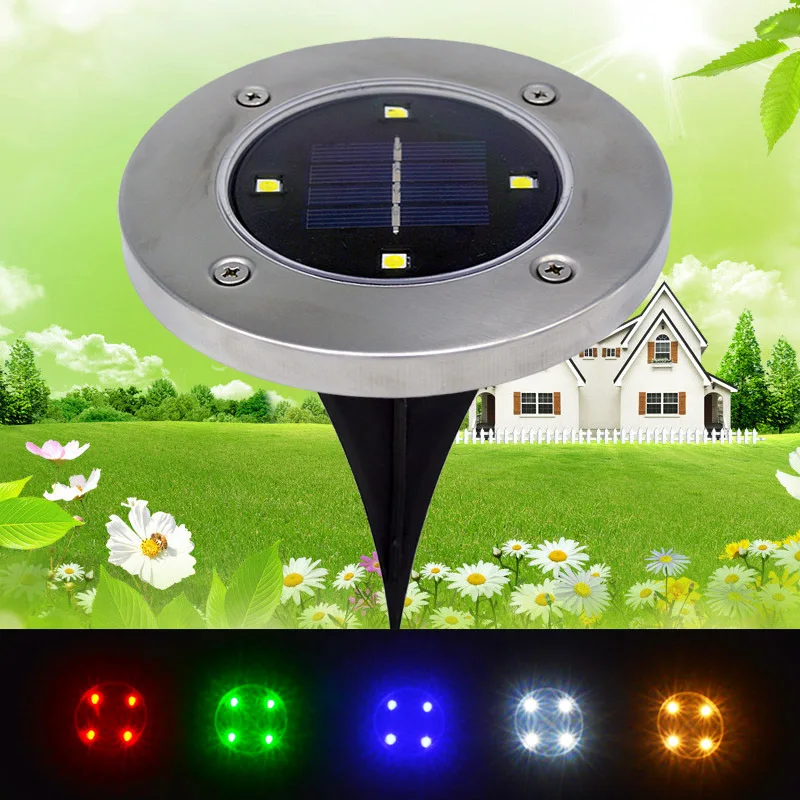 TAMPROAD Solar Underground Lamp Outdoor Lawn Yard LED Light Gutter Park Fence Backyard Garden Lamps Lighting 5 Colors Available | Освещение