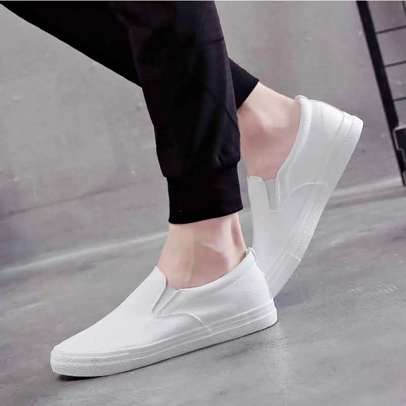 TOSJC Slip-On белый Для мужчин парусиновая обувь из мягкой кожи Удобные скейт