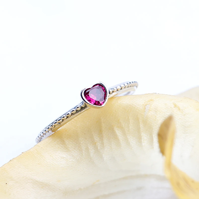 925 Sterling Silver Heart Ring with Magenta CZ Ring Romantic Style for Women Fashion Jewelry
925 Sterling Silver Heart Ring with Magenta CZ Ring Romantic Style for Women Fashion Jewelry