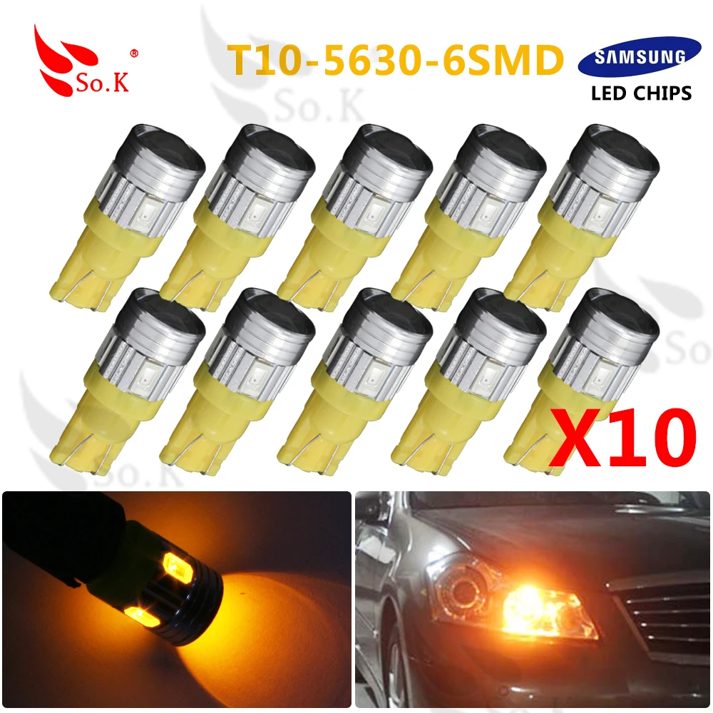 10x T10 5630 Led w5w T15 158 168 194 5630 5730 6smd 6 SMD yellow LED Licence Plate Light Car Light Lamp Bulbs 12v
10x T10 5630 Led w5w T15 158 168 194 5630 5730 6smd 6 SMD yellow LED Licence Plate Light Car Light Lamp Bulbs 12v