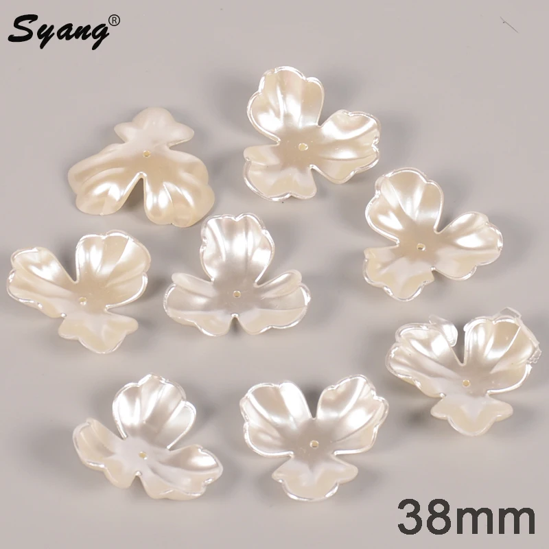 38mm Acrylic Craft Pearl Bead Three Petal Flower Spacer Beads Movable Type for Jewelry Accessories 10pcs/bag
38mm Acrylic Craft Pearl Bead Three Petal Flower Spacer Beads Movable Type for Jewelry Accessories 10pcs/bag