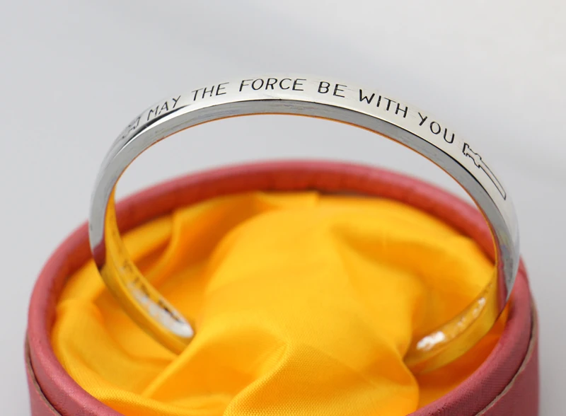 Bangles Bracelet the Force Awakens may the Force be with you Hand Stamped Open Bangles Lightsaber Trendy Jewelry Bracelet Men
Bangles Bracelet the Force Awakens may the Force be with you Hand Stamped Open Bangles Lightsaber Trendy Jewelry Bracelet Men