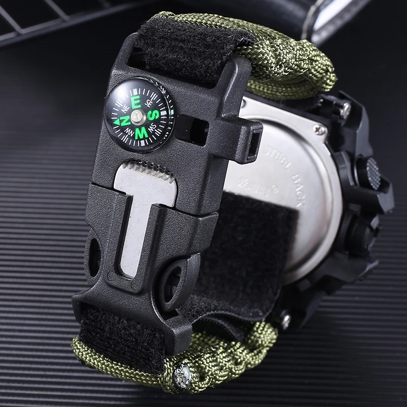 Addies Sports Watches Dual Display Analog Digital LED Luminous Electronic Quartz Wristwatches Waterproof Swimming Military Watch | Наручные
