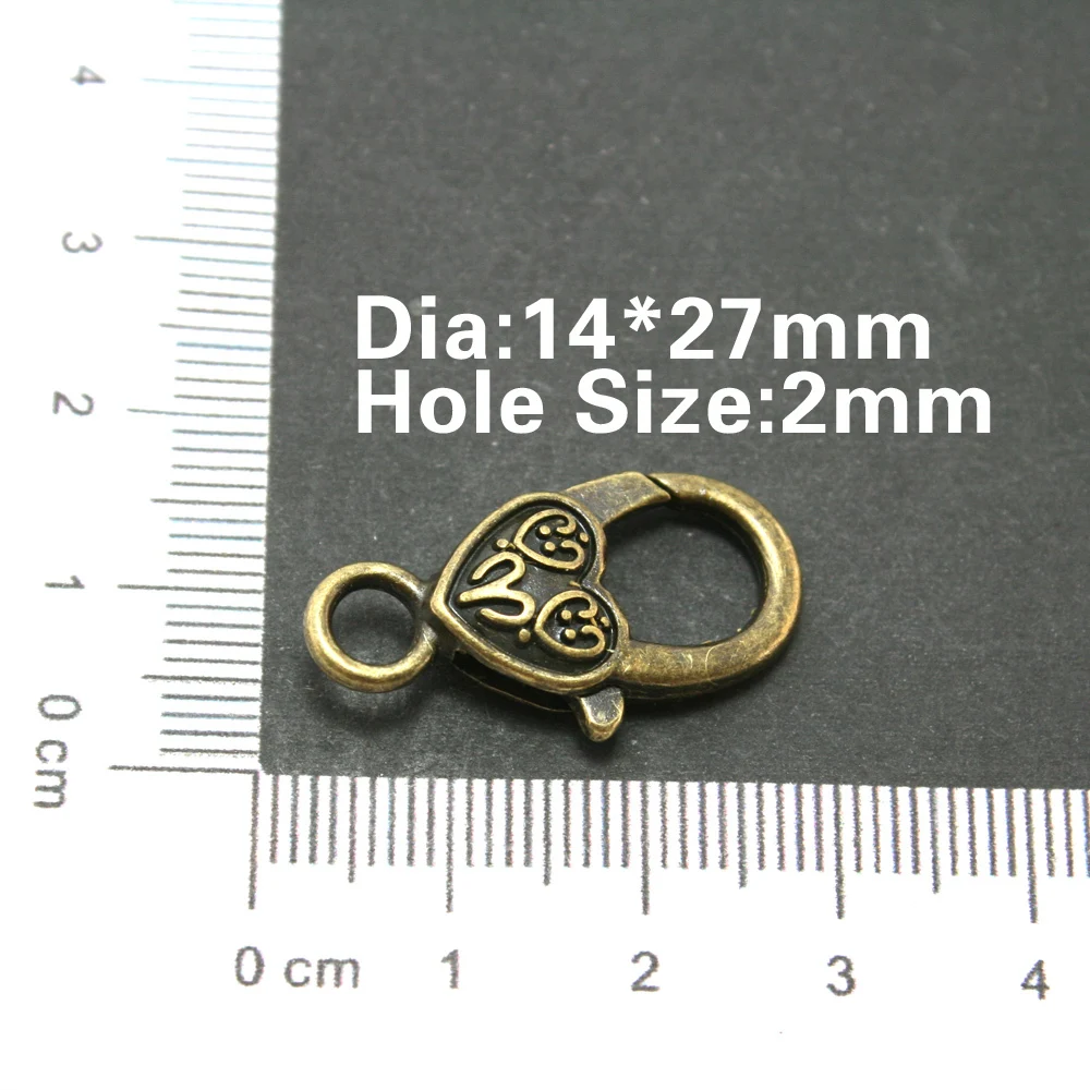 12pcs/lot Antique Bronze Plated Heart Lobster Clasp 14*27mm for Jewelry Making CN-FKA004-77
12pcs/lot Antique Bronze Plated Heart Lobster Clasp 14*27mm for Jewelry Making CN-FKA004-77