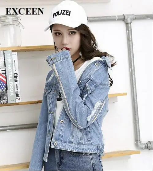 EXCEEN 2018 New denim Jacket Women Short Spring Korean Version of the Hole in The students jacket long-sleeved jacket blouse
EXCEEN 2018 New denim Jacket Women Short Spring Korean Version of the Hole in The students jacket long-sleeved jacket blouse
