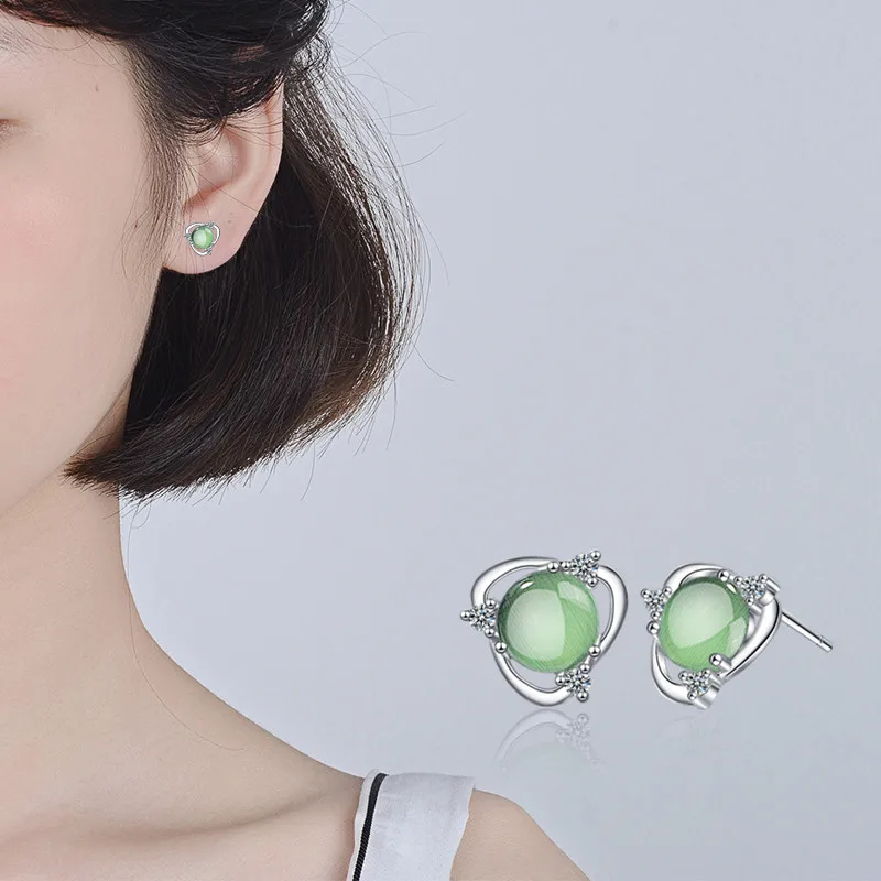 Cute Stud Earrings For Women Jewelry Green Cat Stones Girl Wedding Party Silver Plated Earrings Accessories Bride Bijou
Cute Stud Earrings For Women Jewelry Green Cat Stones Girl Wedding Party Silver Plated Earrings Accessories Bride Bijou