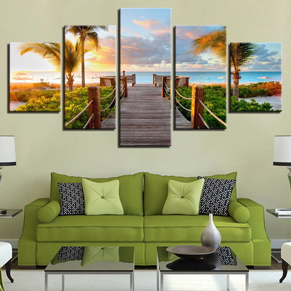 Canvas Posters Home Decor Wall Art Pictures 5 Pieces Sunset Beach Bridge Palm Trees Seascape Paintings For Living Room No Frame
Canvas Posters Home Decor Wall Art Pictures 5 Pieces Sunset Beach Bridge Palm Trees Seascape Paintings For Living Room No Frame