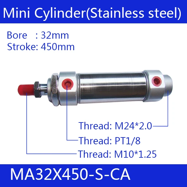 Free shipping Pneumatic Stainless Air Cylinder 40MM Bore 450MM Stroke , MA40X450-S-CA, 40*450 Double Action Mini Round Cylinders
Free shipping Pneumatic Stainless Air Cylinder 40MM Bore 450MM Stroke , MA40X450-S-CA, 40*450 Double Action Mini Round Cylinders