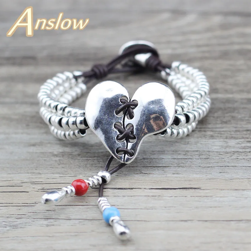 Anslow Brand Top Quality Handmade DIY Creative Original Design Heart Leather Beads Bracelets For Women Friend Girls LOW0744LB
Anslow Brand Top Quality Handmade DIY Creative Original Design Heart Leather Beads Bracelets For Women Friend Girls LOW0744LB