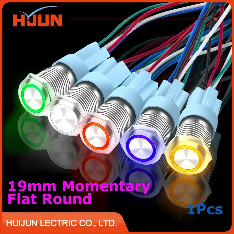 1pcs 19mm Waterproof Momentary Flat Round Stainless Steel Metal Push Button Switch Colorful LED Light Shine Car Horn Auto Reset
1pcs 19mm Waterproof Momentary Flat Round Stainless Steel Metal Push Button Switch Colorful LED Light Shine Car Horn Auto Reset