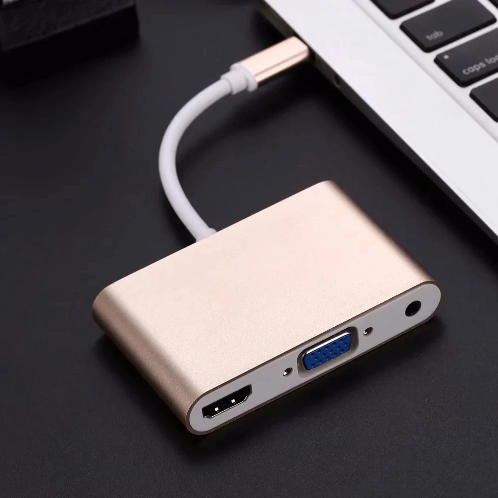 USB C адаптер HDMI VGA портом Thunderbolt 3 Тип кабель для MacBook samsung S10/S9/S8 huawei Коврики 20/10 P20 Pro