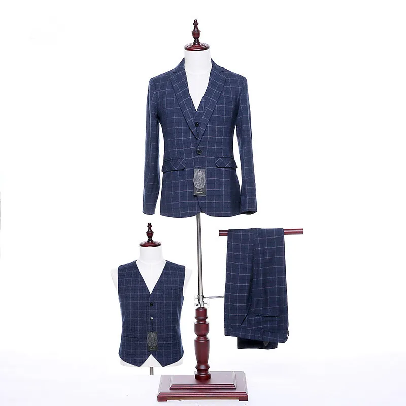 Gold Plaid Groom Groomsmen Tuxedos Formal Men's Slim Fit Business 3 Piece Suits (jacket + pants + vest) custom made
Gold Plaid Groom Groomsmen Tuxedos Formal Men's Slim Fit Business 3 Piece Suits (jacket + pants + vest) custom made