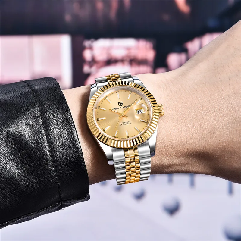 Gold Automatic Mechanical Men's Watch PAGANI Design Top Brand Watch Men Luxury Business Stainless Steel Clock Relogio Masculino
Gold Automatic Mechanical Men's Watch PAGANI Design Top Brand Watch Men Luxury Business Stainless Steel Clock Relogio Masculino