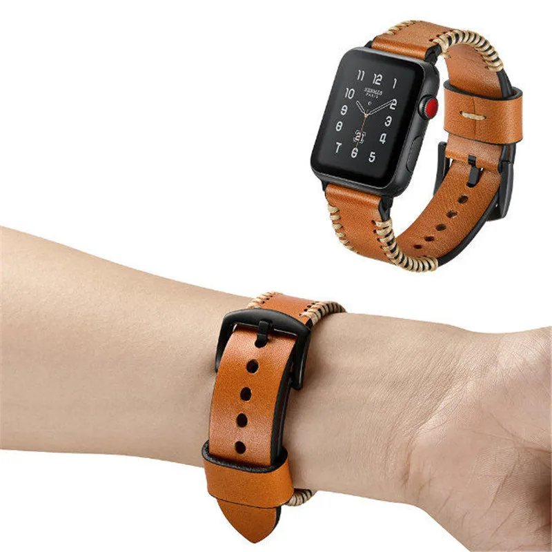 Ремешок из натуральной кожи для Apple Watch Band 38 42 мм, Коричневый спортивный браслет для наручных часов i-Watch Series 1 2 3
Ремешок из натуральной кожи для Apple Watch Band 38 42 мм, Коричневый спортивный браслет для наручных часов i-Watch Series 1 2 3