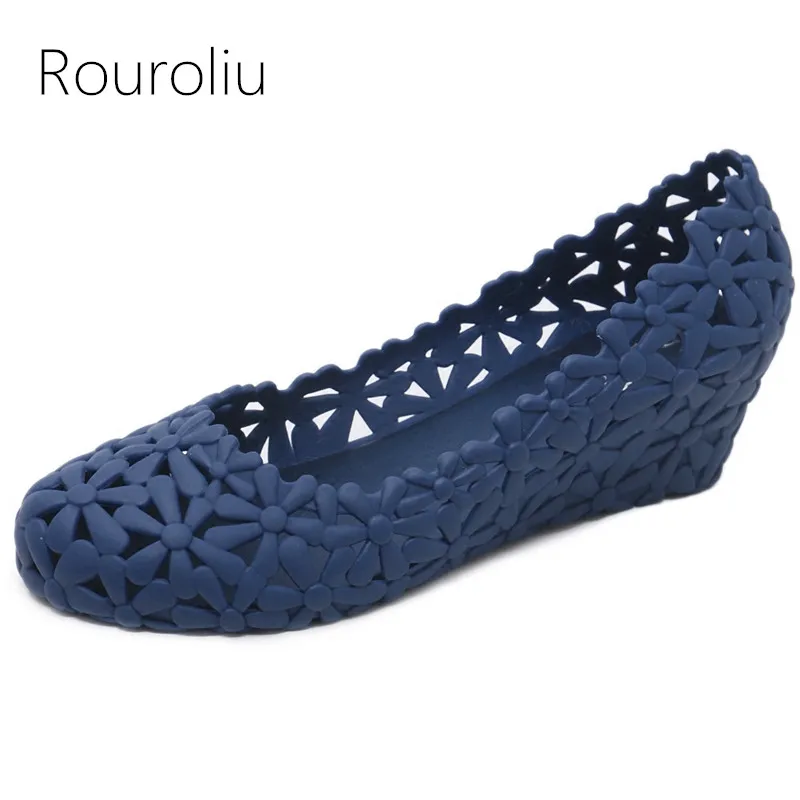Rouroliu Women Comfortable and Breathable Wedges Sandals Sweet Fashion Hollow Out Jelly Shoes Shallow Beach Shoes Woman RB175
Rouroliu Women Comfortable and Breathable Wedges Sandals Sweet Fashion Hollow Out Jelly Shoes Shallow Beach Shoes Woman RB175
