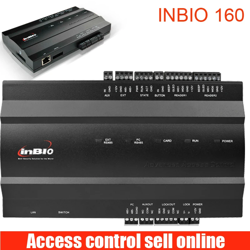 Оригинальный ZK Inbio160 TCP/IP и RS485 одна дверь отпечатков пальцев карты контроля