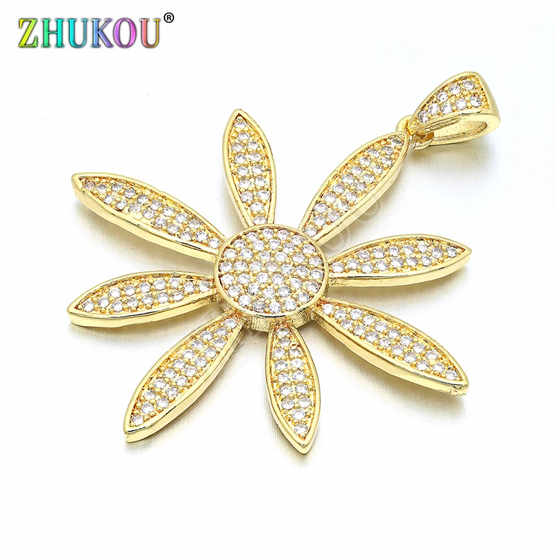 40*48mm Brass Cubic Zirconia Flower Charms Pendants DIY Jewelry Bracelet Necklace Making, Model: VD127
40*48mm Brass Cubic Zirconia Flower Charms Pendants DIY Jewelry Bracelet Necklace Making, Model: VD127
